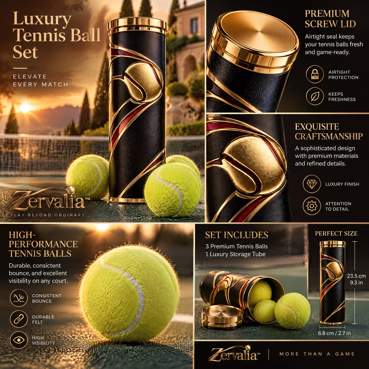 Luxury Tennis Ball Set - product details