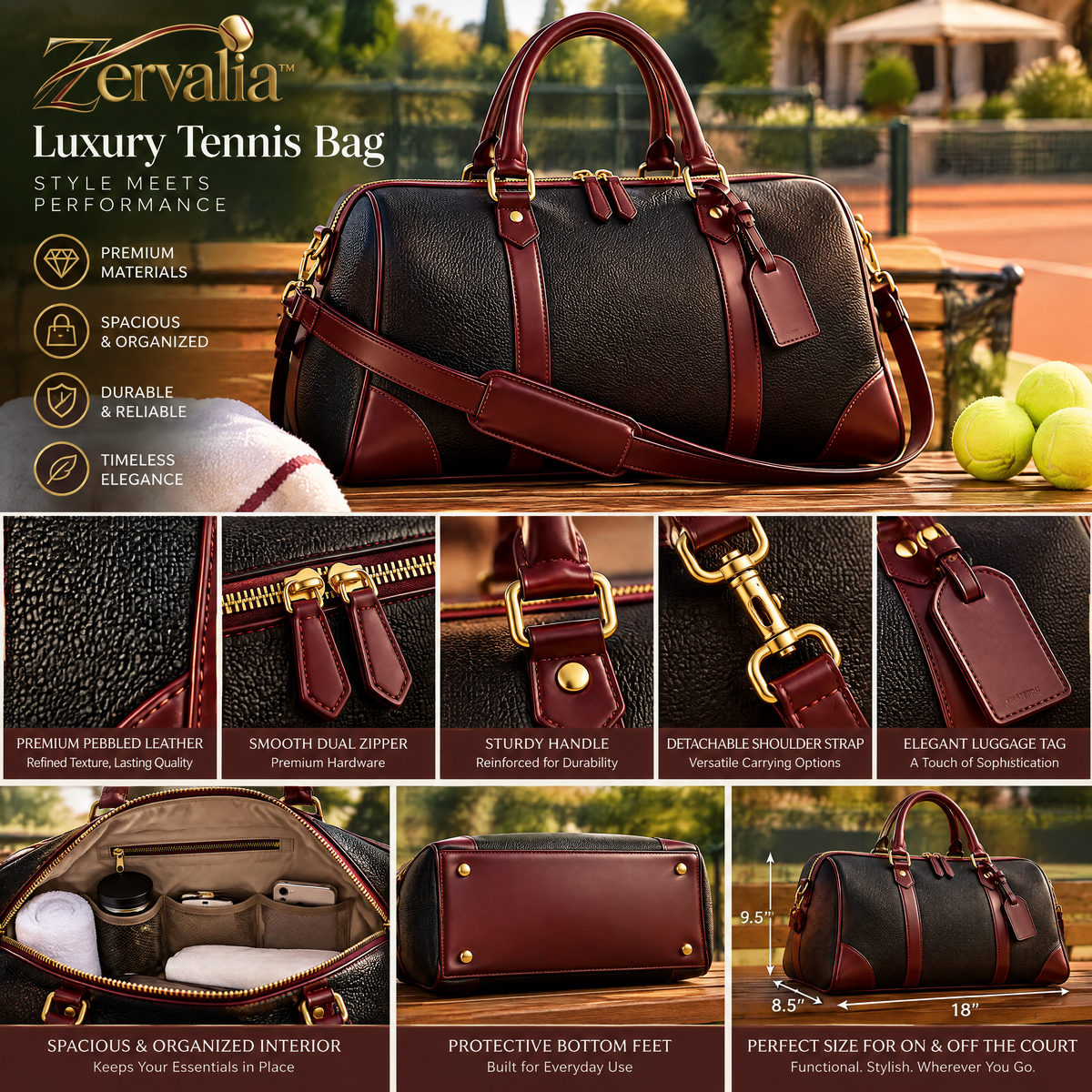 Luxury Tennis Bag - product details
